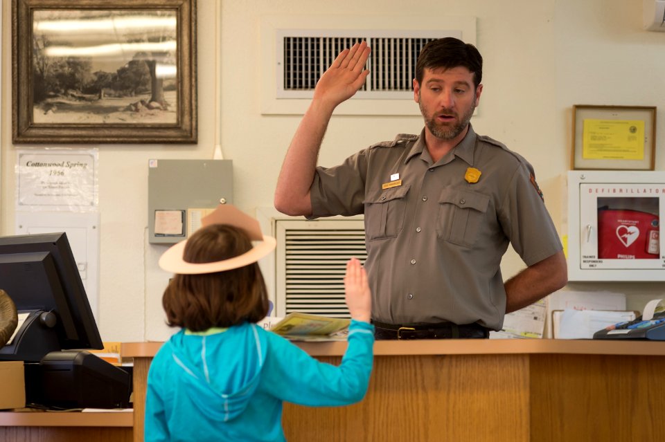 Ranger Robb Hannawacker Swears in a New Junior Ranger