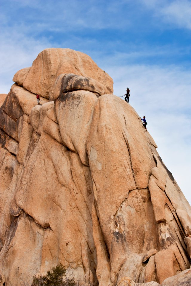 Rock climbers on the Old Woman rock formation