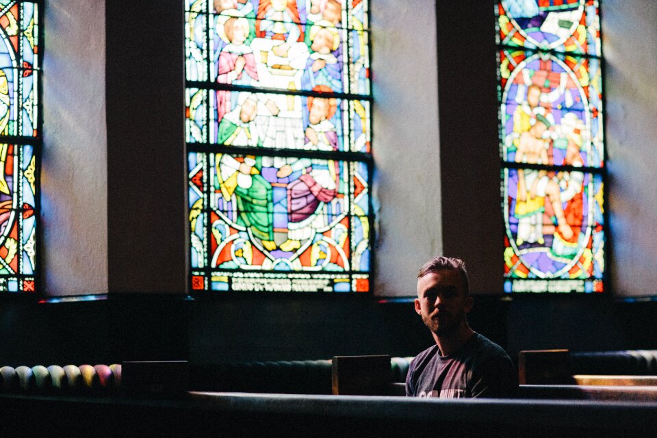 Church hipster worshipper