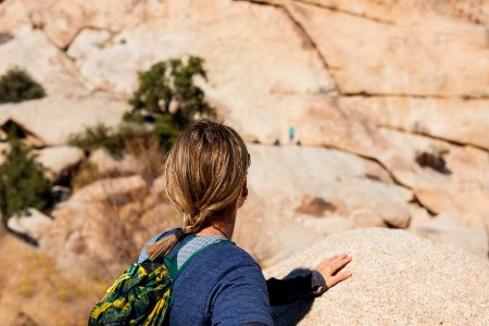 Hiker at Barker Dam