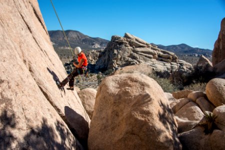 Rock Climber in Hidden Valley photo