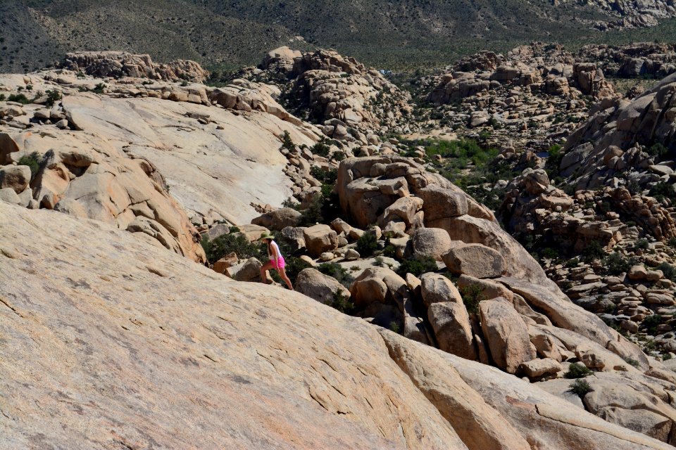 Scrambling up to the top of South Astro Dome