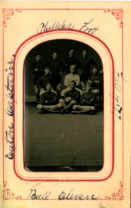 Phillips Academy Football Team, 1877. Scrapbook of Mathias Welsh, Class of 1882 photo