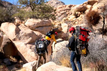 Joshua Tree Search and Rescue team members preparing for a training search
