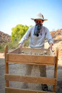 Park ranger performing archaeology surveys at Cottonwood Springs