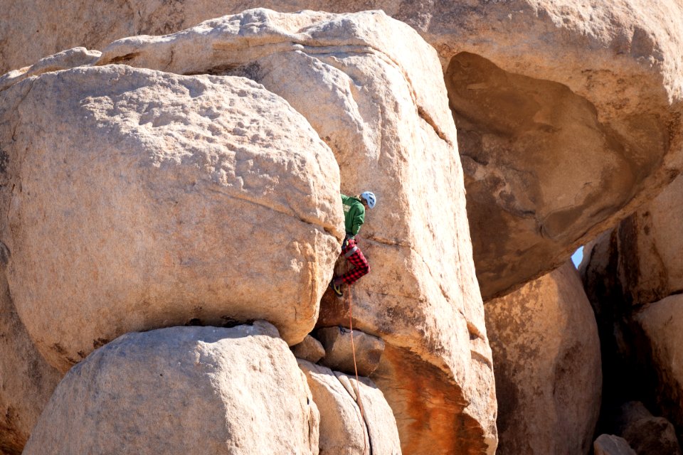 Climber stewards climbing in Hidden Valley Campground