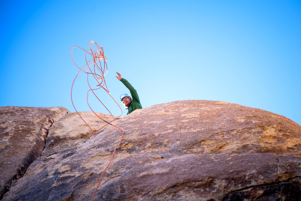Climber Steward throwing rope at White Cliffs of Dover