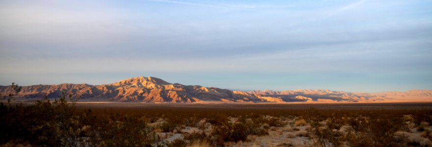 Pinto Mountain and the Pinto Basin at sunset photo