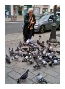 PARIS la femme aux pigeons