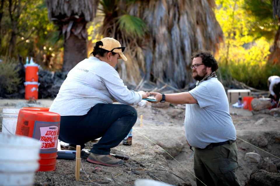 Park rangers performing archaeology surveys at Cottonwood Springs