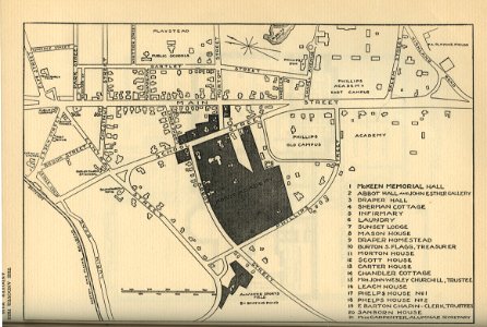 Abbot Academy campus map, 1932
