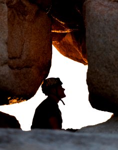 Climber at Cyclops climbing route photo