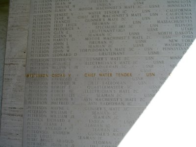 Chief Water Tender Oscar V Peterson, Medal of Honor