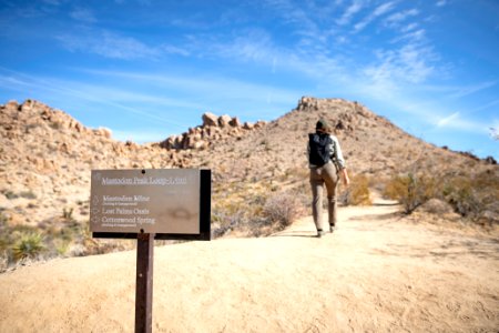 Hiker on Mastodon Peak Trail photo