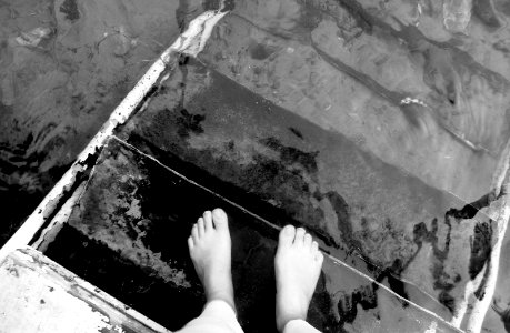 Under water...