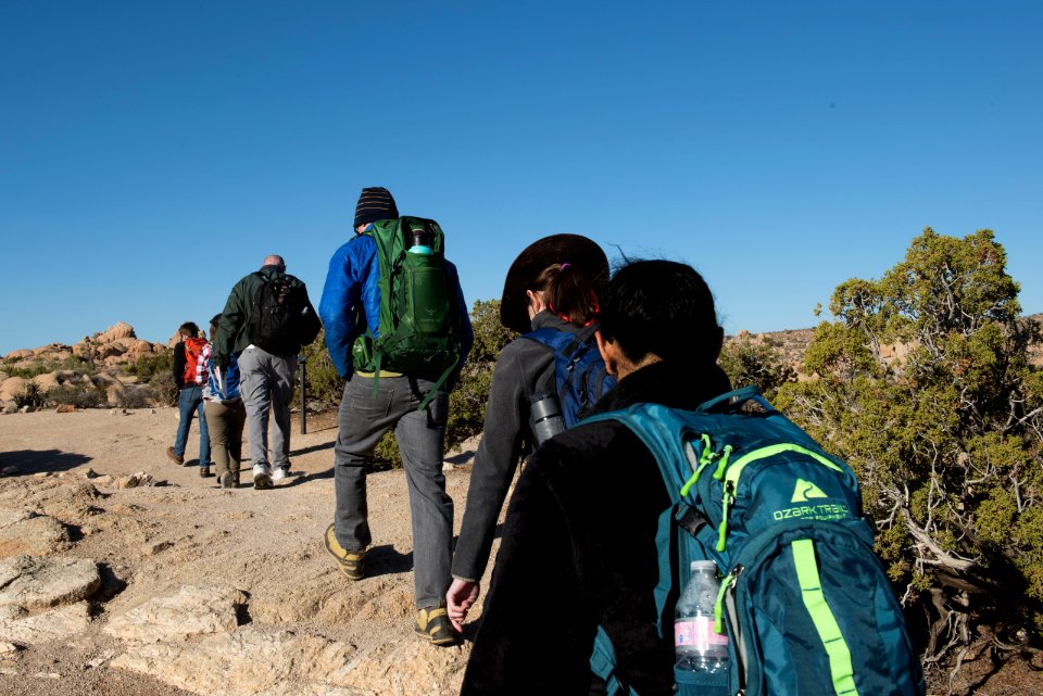 Hikers on the Skull Rock Trail