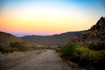 Pleasant Valley and Geology Tour Road at sunset