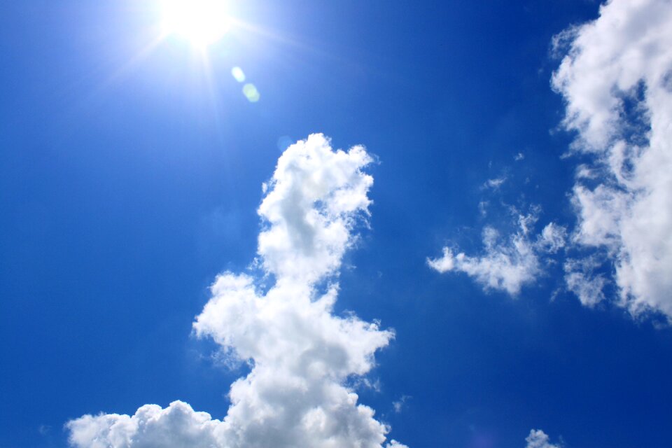 Blue sky clouds blue nature