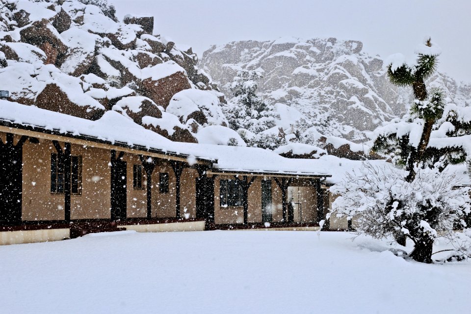 Snow Fall on Ranger Station