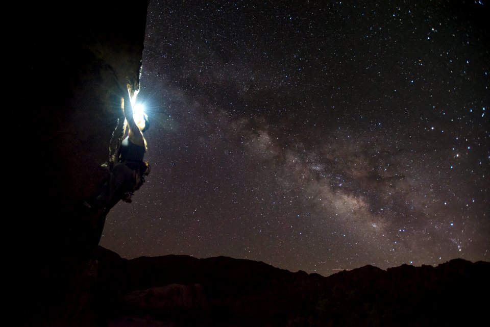 Climber and Milky Way