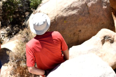 Visitor wearing a hat