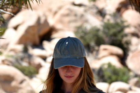 Visitor wearing hat