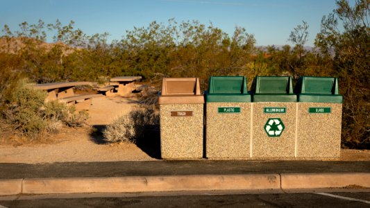 Indian Cove Ranger Station Trash and Recycling Bins