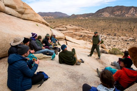 Graduate Students Talk to Rangers at Joshua Tree