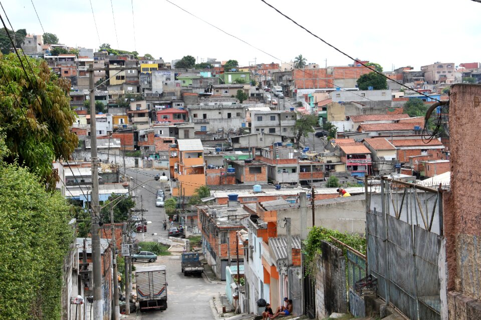 Favela slum no sidewalk street