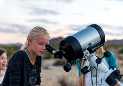Observing the moon through a telescope; 2015 Night Sky Festival