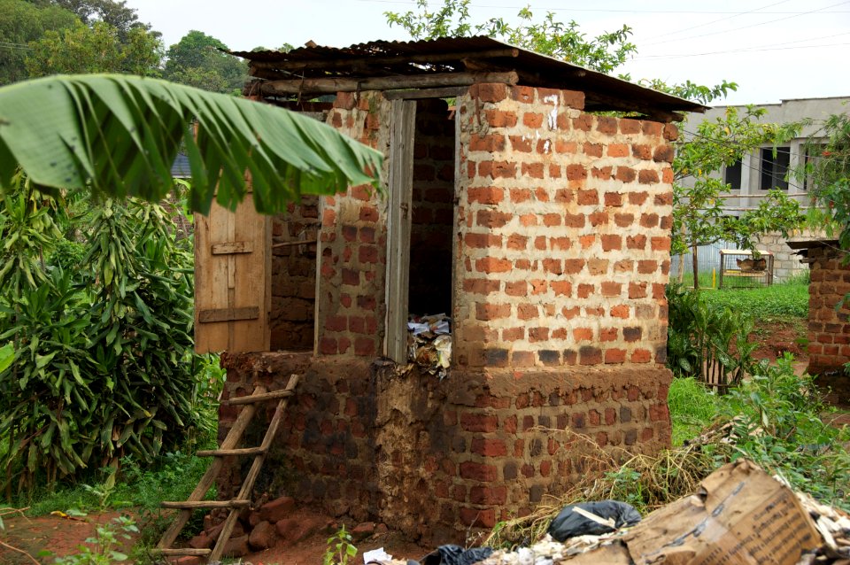 Damaged pit latrine