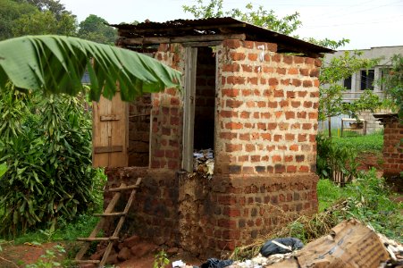 Damaged pit latrine