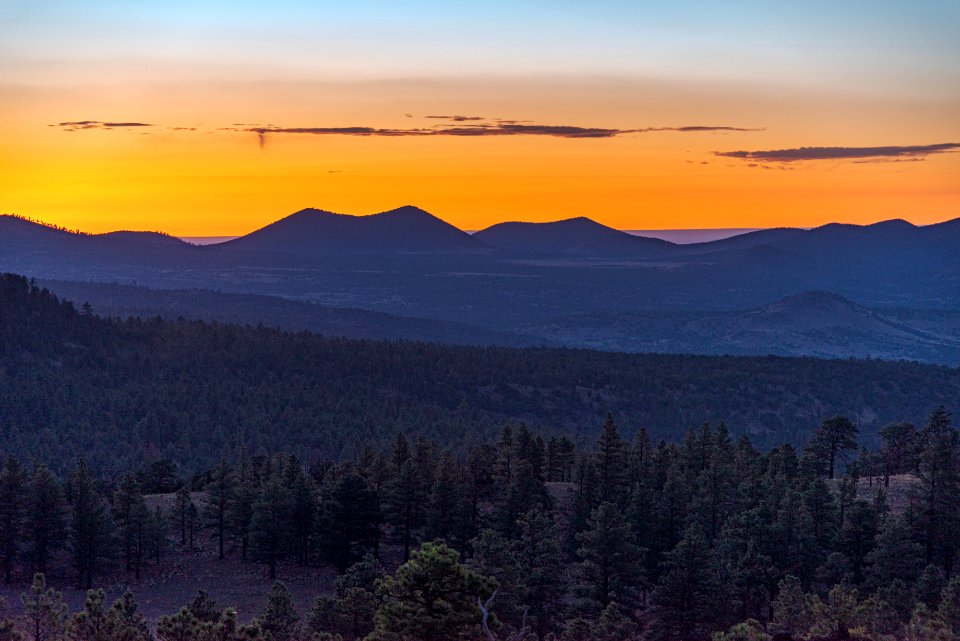 Sunset looking northwest over cinderhills
