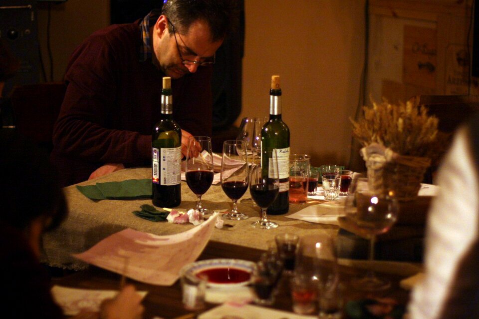 Wine bottle drawing
