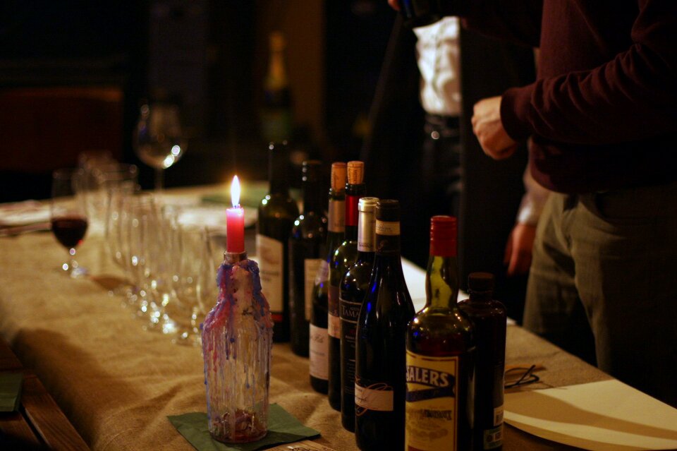 Wine bottle candle