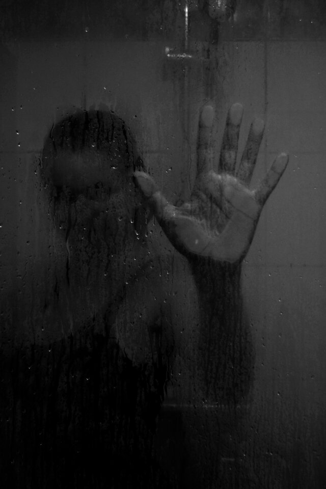 Water drops black and white