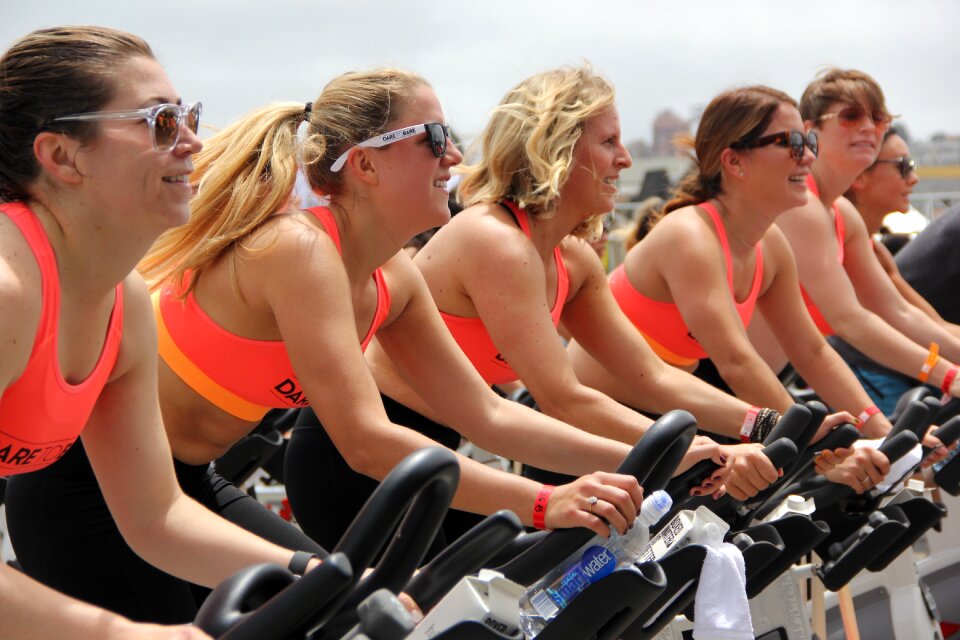 Female fitness spin