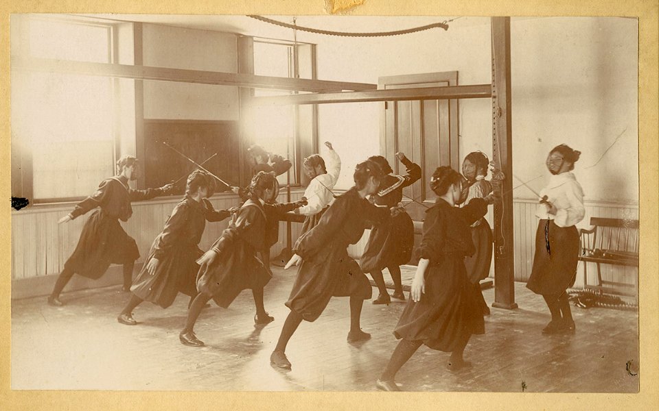 Fencing at Abbot Academy, 1919