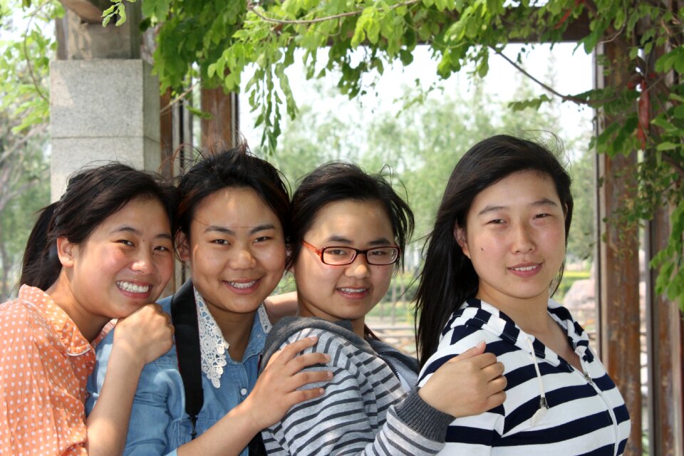 Portrait happy girls