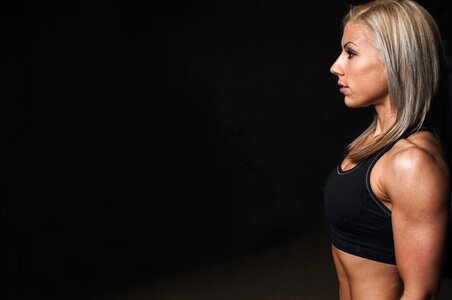 Blonde workout fitness photo