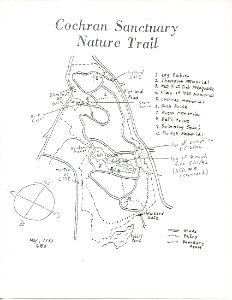 Nature Trail Map, Cochran Bird Sanctuary, 1965
