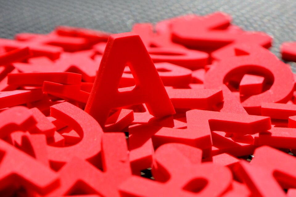 Moosgummi red alphabet