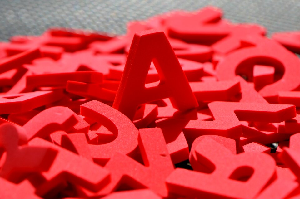 Moosgummi red alphabet