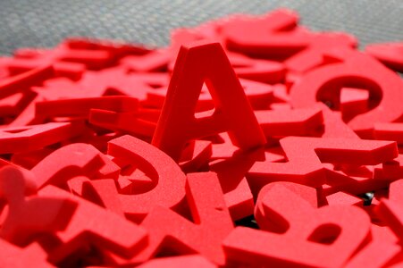 Moosgummi red alphabet