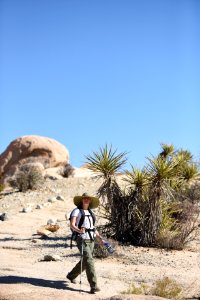 Hiker on Arch Rock Trail photo