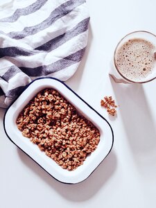 Cereal breakfast milk photo