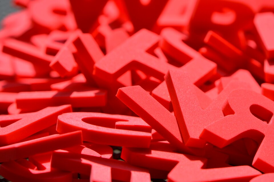 Moosgummi red alphabet