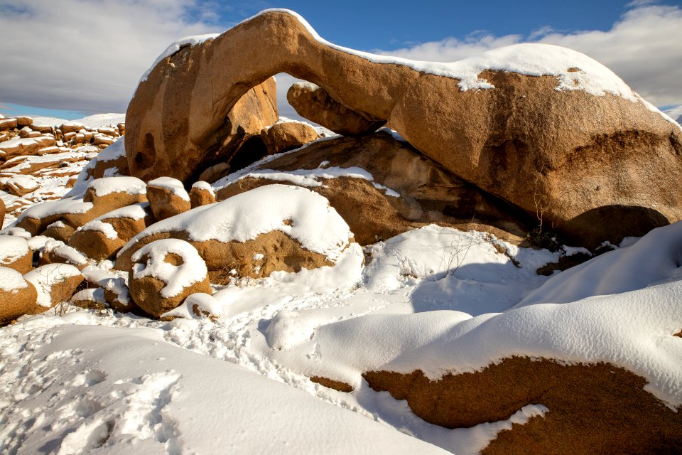Arch Rock in the snow photo