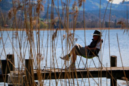 Recovery deck chair lake photo