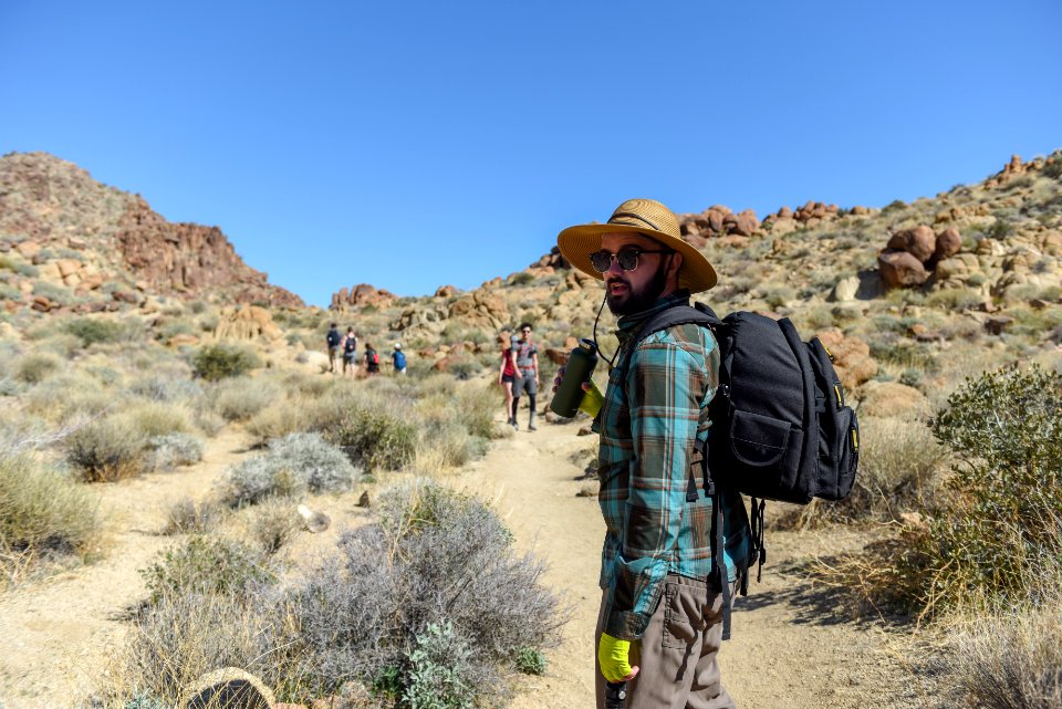 Visitor in the 49 Palms Oasis Trail